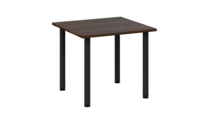 CRTR 80 jídelní stůl, kovová podnož černá, deska 25 mm, 800x800 mm, ořech královský